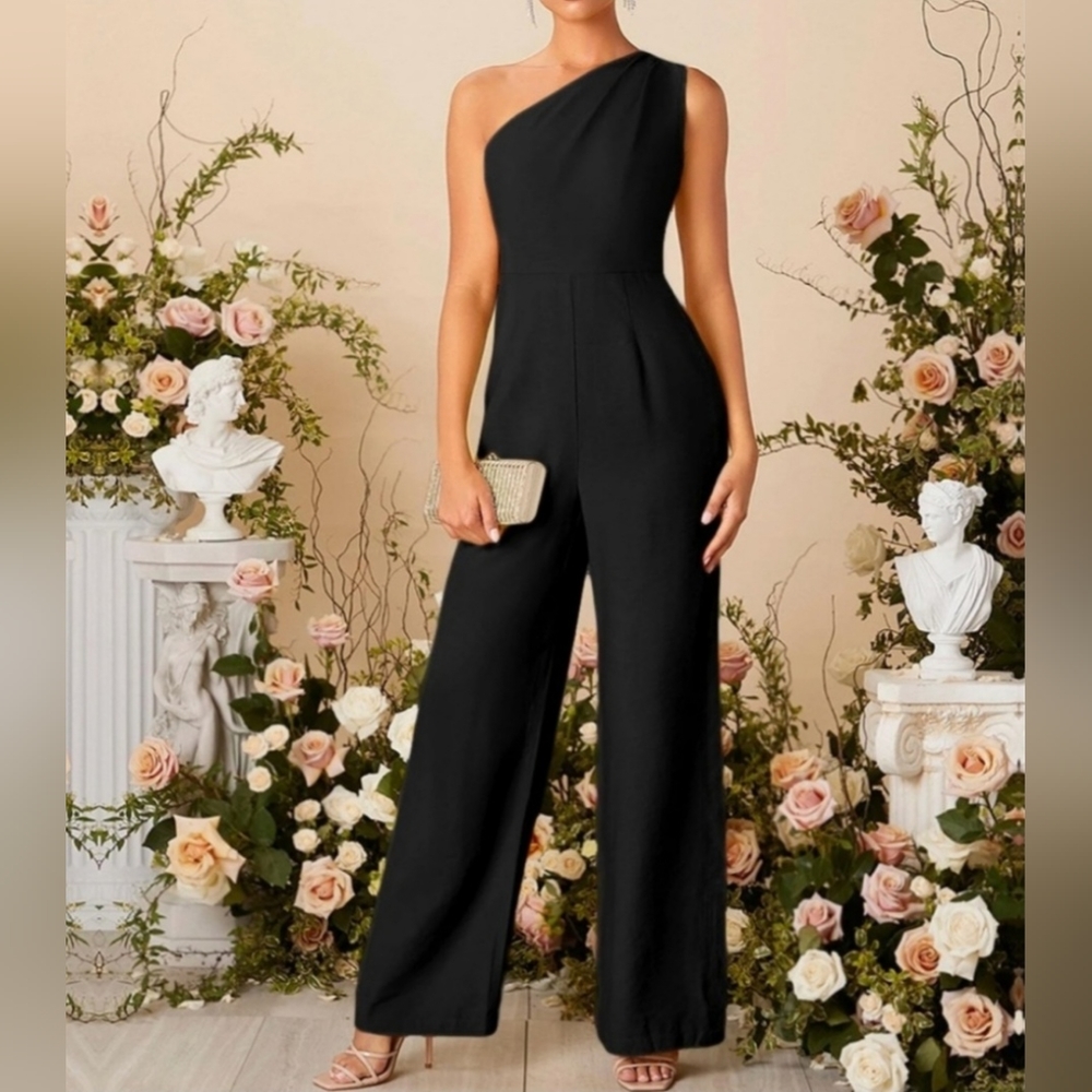 Black One Shoulder Jumpsuit